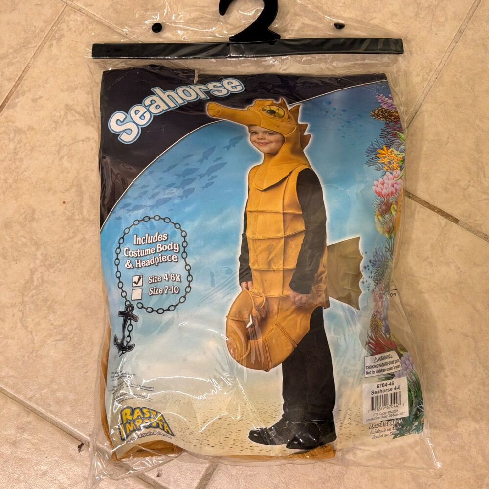 Rasta Imposta Seahorse Fish Animals Childs size tagged 4- 6X Halloween Costume